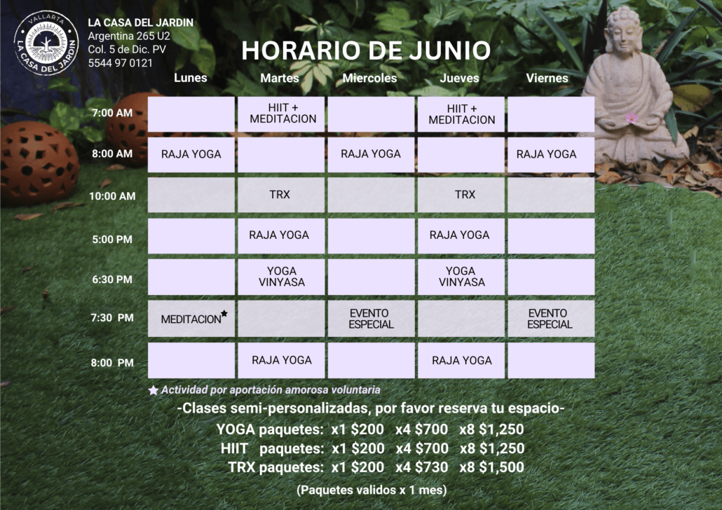 Horario Junio